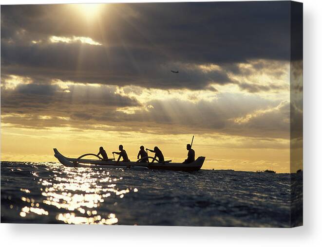 Beam Canvas Print featuring the photograph Outrigger Canoe by Vince Cavataio - Printscapes