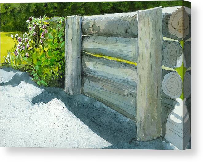 Watercolor Canvas Print featuring the painting Overcoming the Wall by Lynn Babineau