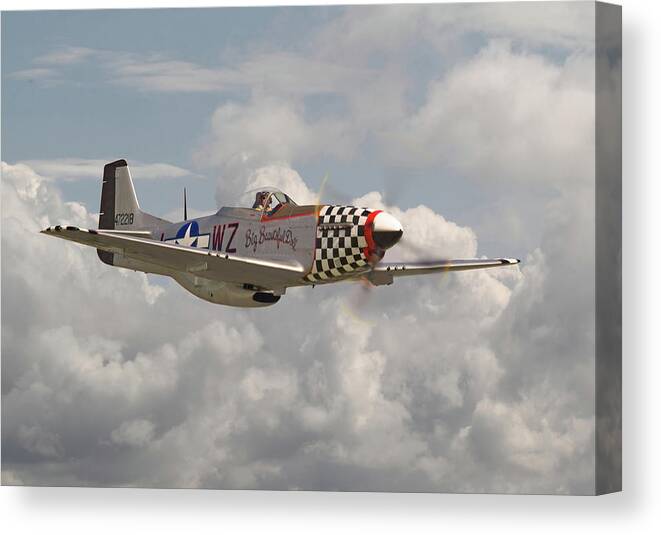 Aircraft Canvas Print featuring the digital art P51 Mustang - WW2 Classic Icon by Pat Speirs