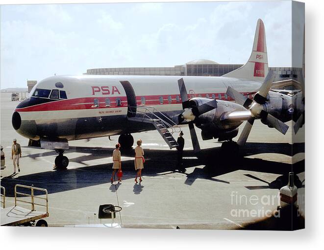 N376ps Canvas Print featuring the photograph Pacific Southwest Airlines Lockheed L-188C, N376PS by Wernher Krutein