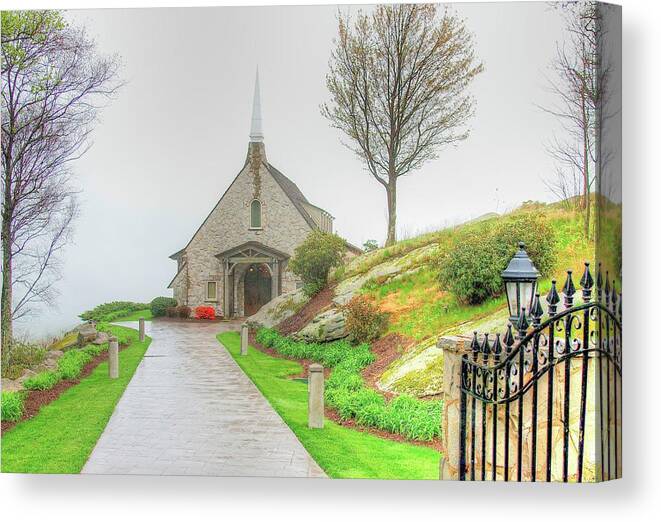 Glassy Mountain Canvas Print featuring the photograph Painterly Chapel at Glassy by Blaine Owens
