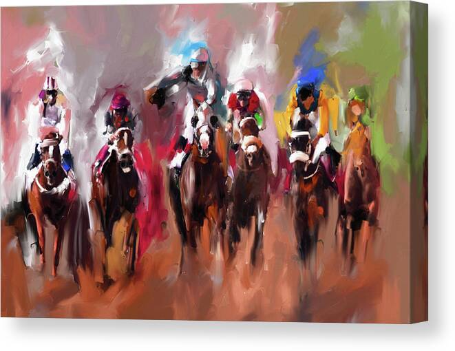 Horses Canvas Print featuring the painting Painting 734 3 by Mawra Tahreem