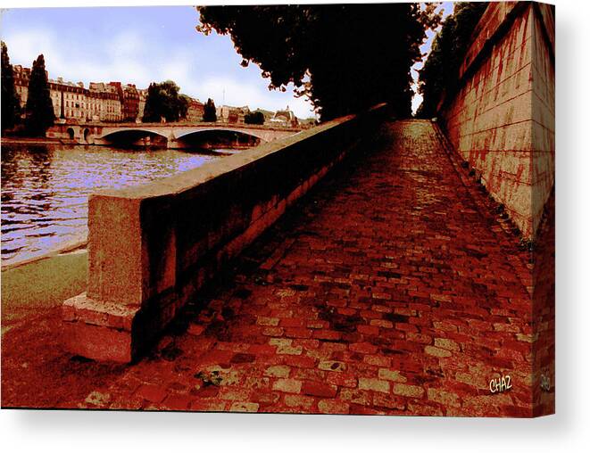 Paris Canvas Print featuring the painting Paris - View of the Seine by CHAZ Daugherty