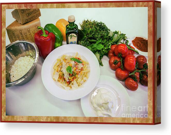 Pasta Canvas Print featuring the photograph Pasta Ingredients by Ariadna De Raadt