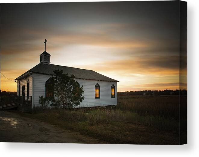 Pawleys Island Canvas Print featuring the photograph Pawleys Chapel Sunset by Ivo Kerssemakers