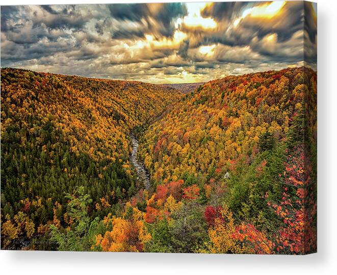 Blackwater Canyon Canvas Print featuring the photograph Pendleton Point Turbulence by C Renee Martin