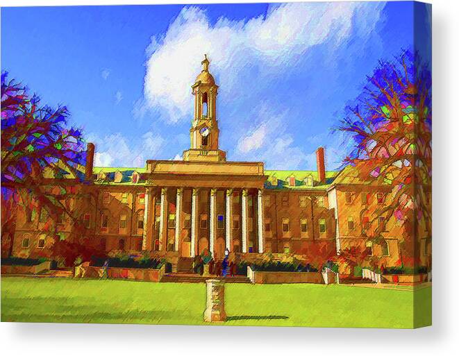 Penn State University Canvas Print featuring the mixed media Penn State University by DJ Fessenden