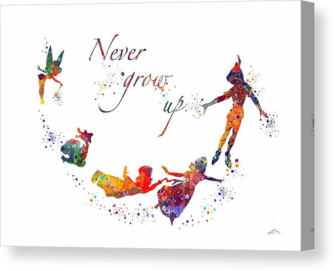 Peter Pan Quote on 100% Cotton Canvas Wall Art Print Picture