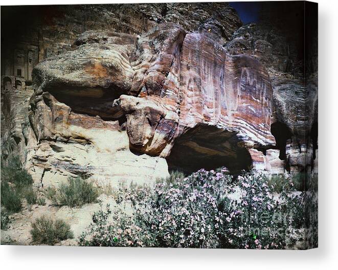 1939 Canvas Print featuring the photograph Petra, Transjordan: Cave by Granger