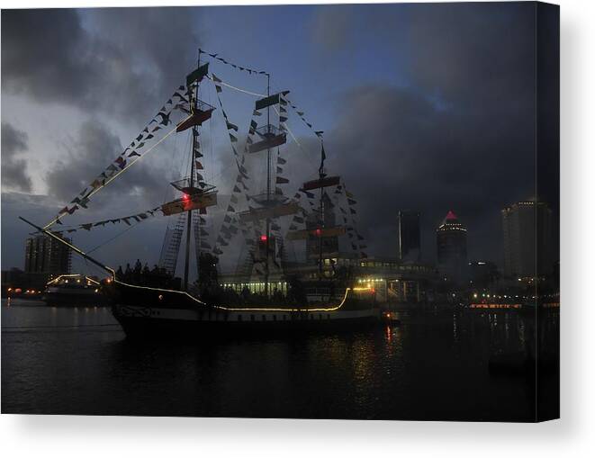 Pirate Festival Canvas Print featuring the photograph Phantom ship by David Lee Thompson