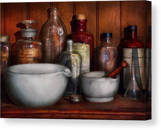 Gift For Canvas Print featuring the photograph Pharmacist - Medicine for Coughing by Mike Savad