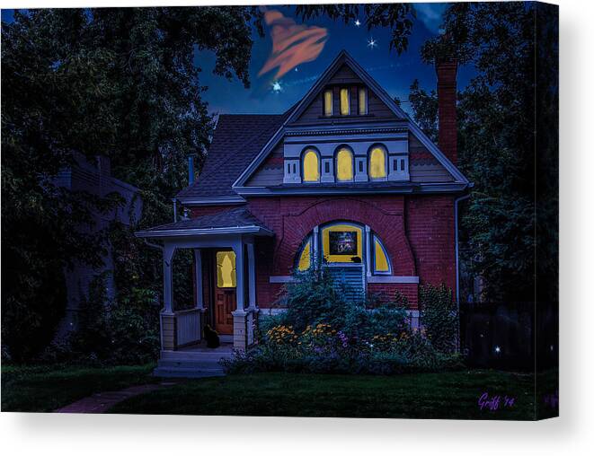 Victorian Home Canvas Print featuring the digital art Picutre Window by J Griff Griffin