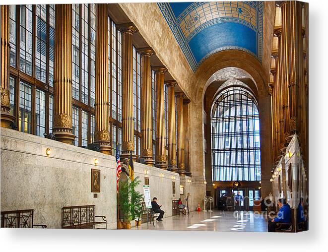 Pittsburgh City County Building Main Hall Canvas Print featuring the photograph Pittsburgh City County Building Main Hall by Amy Cicconi