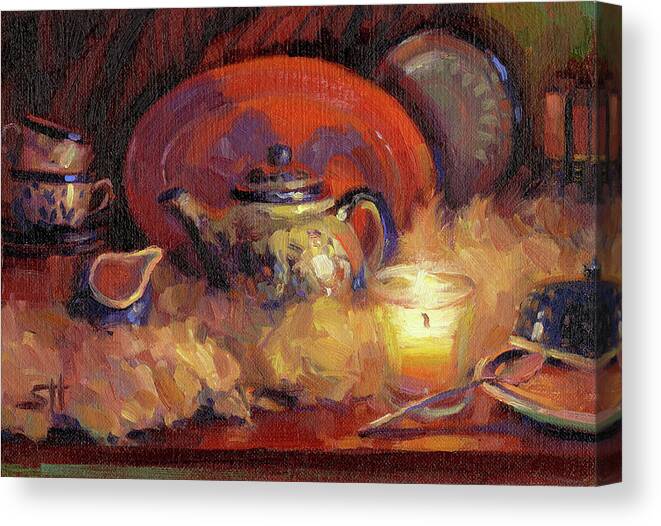 Pottery Canvas Print featuring the painting Polish Pottery by Steve Henderson