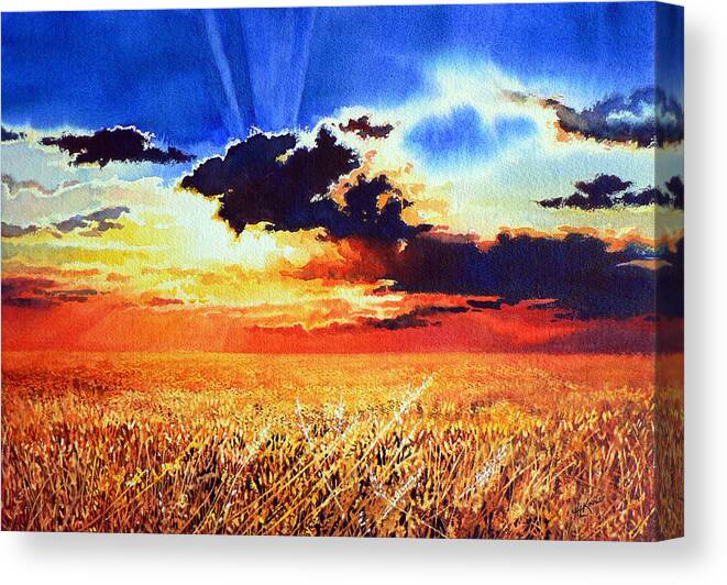 Prairie Gold Painting Canvas Print featuring the painting Prairie Gold by Hanne Lore Koehler