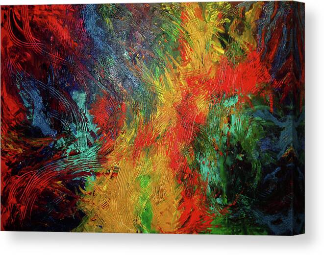 Abstract Canvas Print featuring the painting Primary Abstract 3 by Nancy Mueller