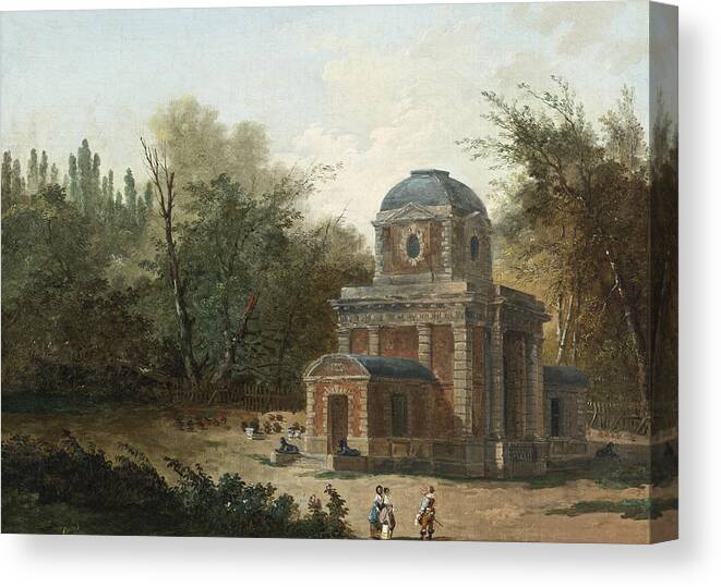Hubert Robert Canvas Print featuring the painting Project for the Pavillon de Cleves of Maupertuis by Hubert Robert