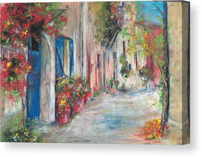 Photograph Canvas Print featuring the painting Provence by Robin Miller-Bookhout