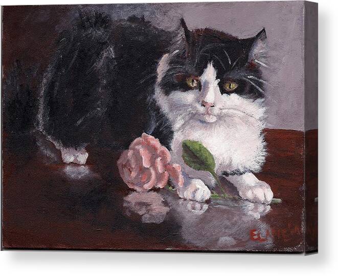 Cat Picture Canvas Print featuring the painting Queen for a Day by Elizabeth Lane