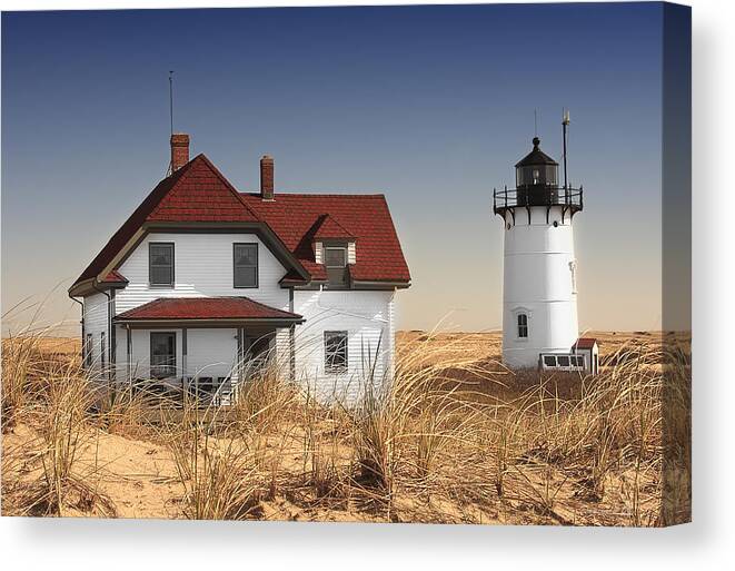 Race Point Lighthouse Canvas Print featuring the photograph Race Point Lighthouse Cape Cod by Darius Aniunas