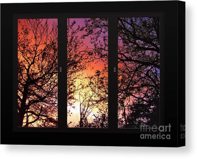 Photography Canvas Print featuring the photograph Rainbow Sunset Through Your Window by Kaye Menner