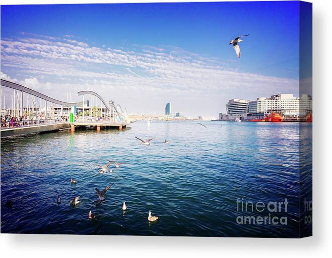 Barcelona Canvas Print featuring the photograph Rambla Maritim, Barcelona, Spain by Anastasy Yarmolovich