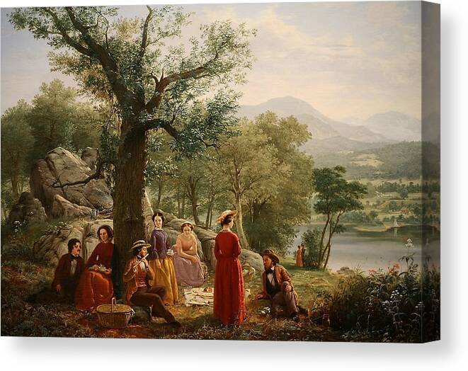 Jerome Thompson Canvas Print featuring the painting Recreation by Celestial Images