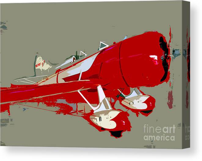 Fast Canvas Print featuring the painting Red racer by David Lee Thompson