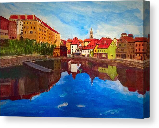 Czech Canvas Print featuring the painting Czech Reflections by Anne Sands