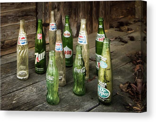Vintage Bottles Canvas Print featuring the photograph Return For Deposit by Cynthia Wolfe