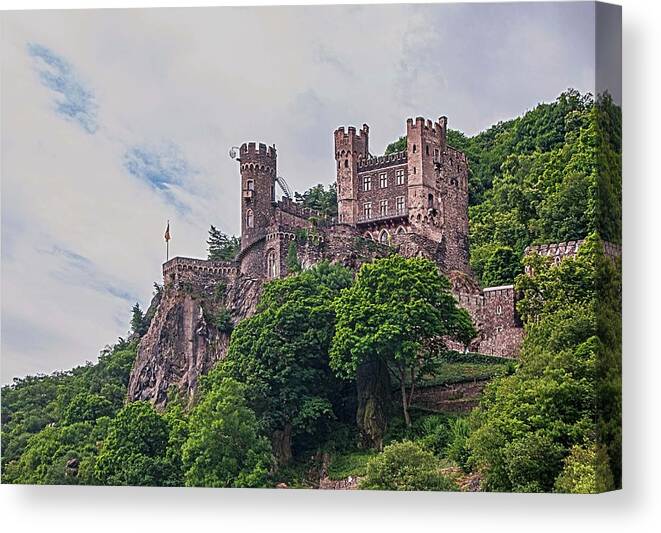 Rhine Castle Canvas Print featuring the photograph Rhine Castle by Edward Shmunes