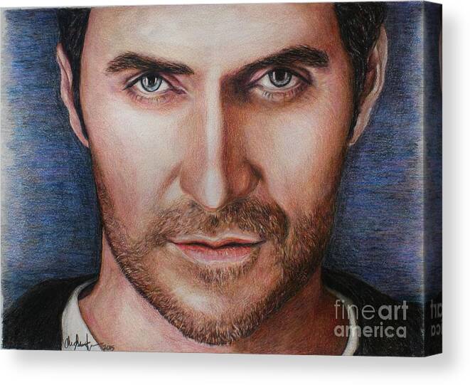 Richard Armitage Canvas Print featuring the drawing Richard Armitage by Christine Jepsen