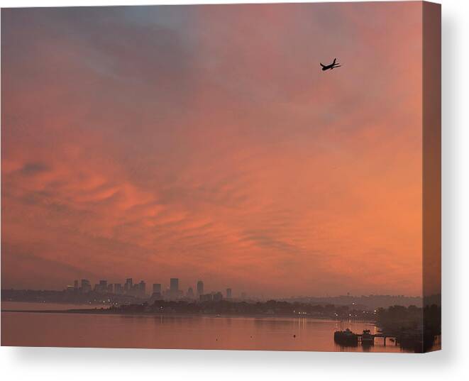 Boston Canvas Print featuring the photograph Rippled Sky by Ellen Koplow