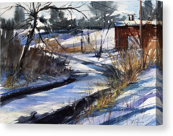 River Canvas Print featuring the painting Rippleton Road River by Judith Levins