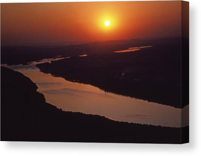 River Sunset Canvas Print featuring the photograph River Sunset Aerial Susquehanna River by Blair Seitz
