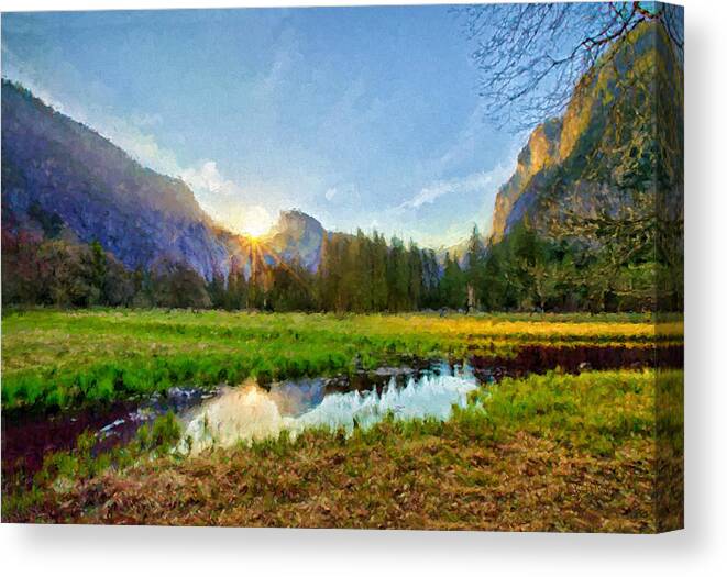 Rocky Mountain High Canvas Print featuring the photograph Rocky Mountain High Sunrise Painting by Sandi OReilly