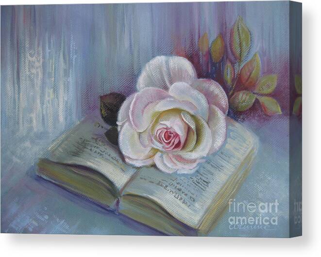 Rose Canvas Print featuring the painting Romantic story by Elena Oleniuc
