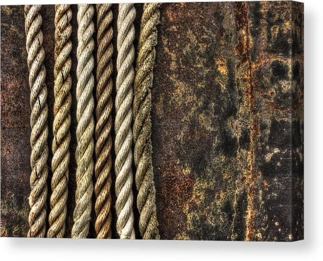 Rope Canvas Print featuring the photograph Ropes by Evelina Kremsdorf