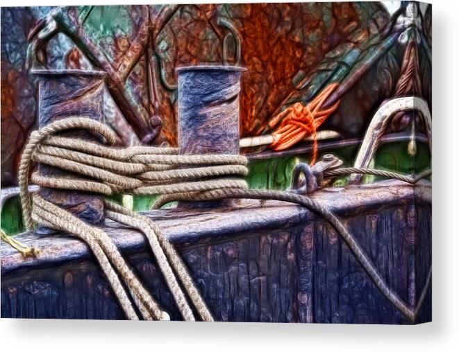 Fractals Canvas Print featuring the photograph Rust and Rope by Cameron Wood