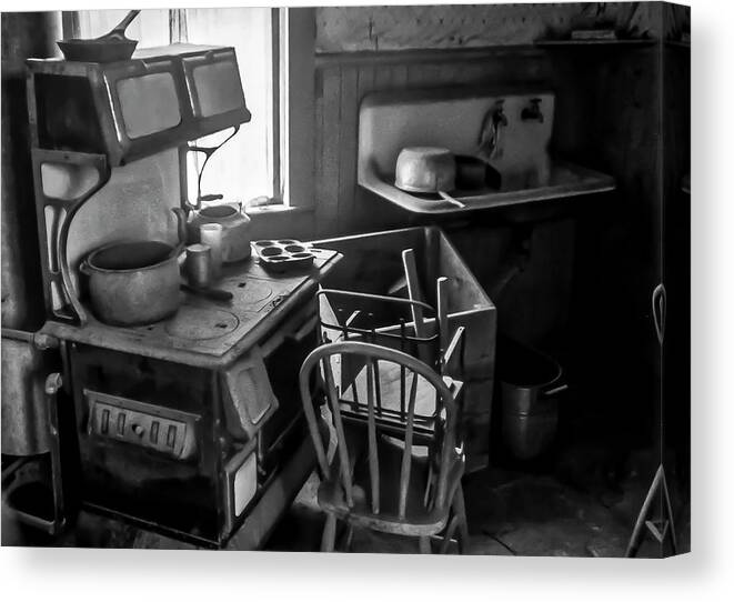 Bodie State Historic Park Canvas Print featuring the photograph Rusting Pots and Pans, Bodie Ghost Town by Gene Parks
