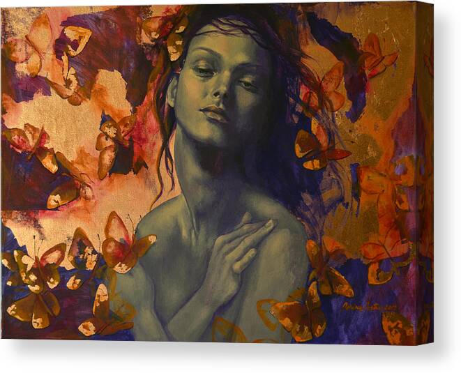 Art Canvas Print featuring the painting Rustle by Dorina Costras