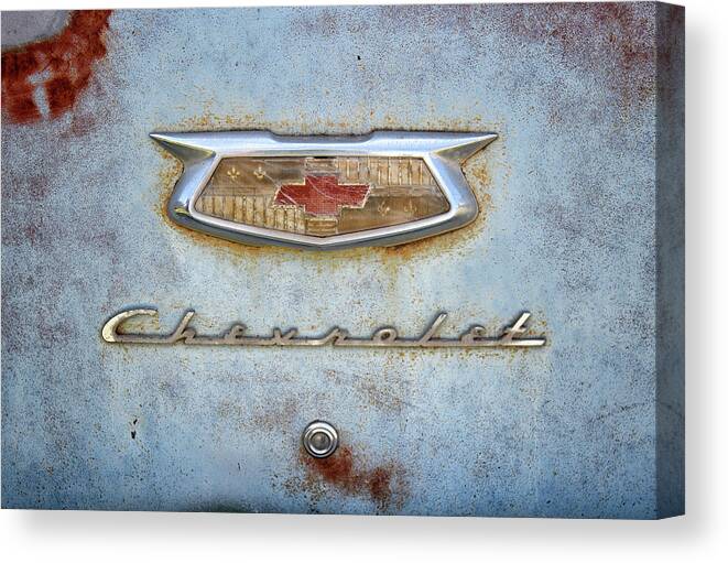 Vintage Canvas Print featuring the photograph Rusty Chevy by Elin Skov Vaeth