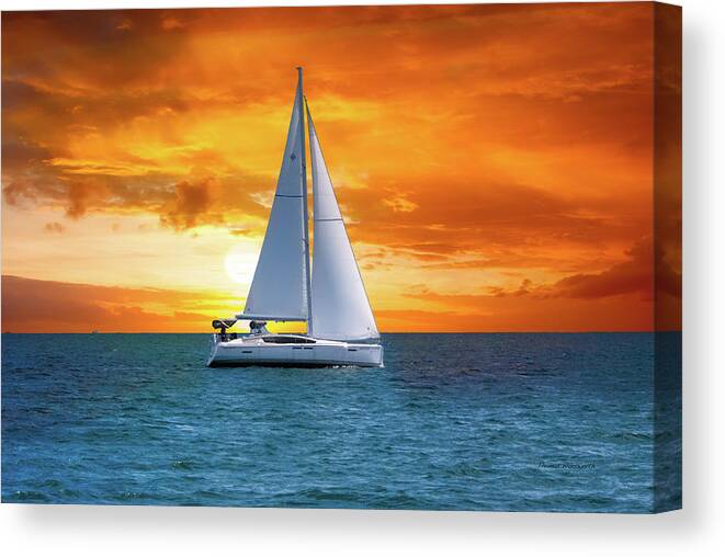 Sailing Canvas Print featuring the photograph Sail Boat by Thomas Woolworth