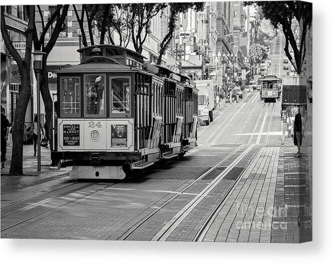 San Francisco Canvas Print featuring the photograph San Francisco Cable Cars by Eddie Yerkish