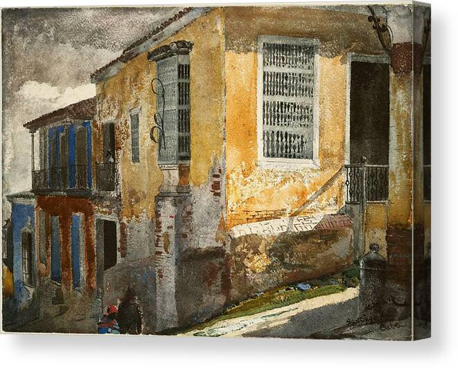 Winslow Homer Canvas Print featuring the painting Santiago de Cuba. Street Scene by Winslow Homer
