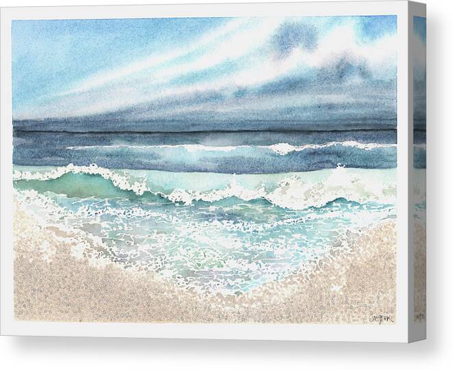 Ocean Canvas Print featuring the painting Seafoam Lace by Hilda Wagner