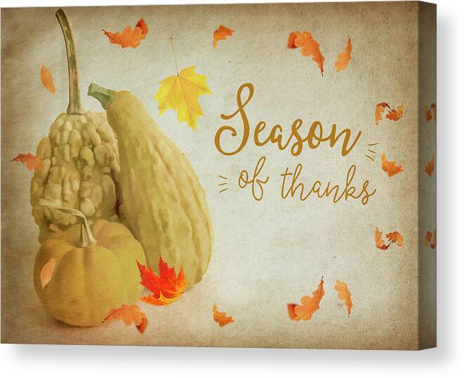 Greeting Card Canvas Print featuring the photograph Season of Thanks by Cathy Kovarik