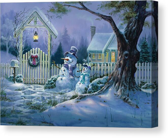 Michael Humphries Canvas Print featuring the painting Season's Greeters by Michael Humphries