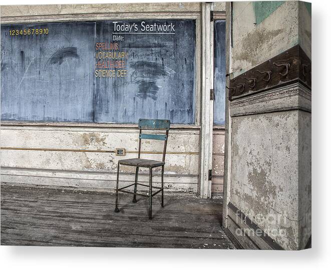 Classroom Canvas Print featuring the mixed media Seat Work by Terry Rowe