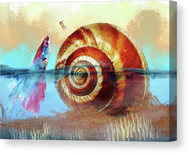  Canvas Print featuring the digital art Shell Fish by Bill Johnson